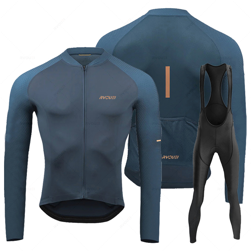 Cycling Gear Brands - Rvouei Ademende Lange Mouw Wielertrui Set