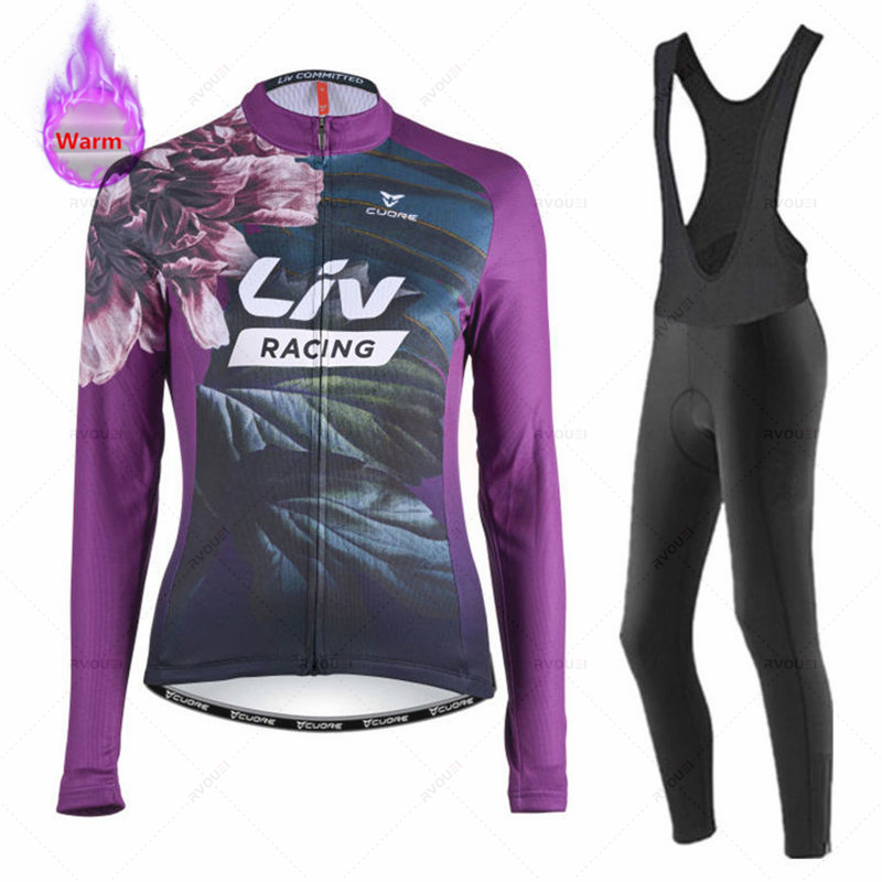Cycling Gear Jersey - Liv Vrouwen Winter Bicicleta Set Outdoor